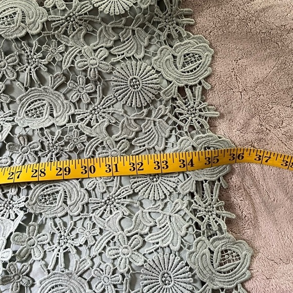 Lulu’s Sage Love Poem Lace Overlay Halter Mini Cocktail Dress Size Large - Picture 15 of 16